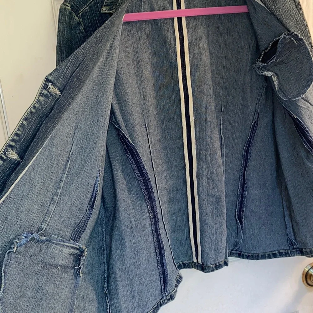 Goddess Blue Jean Jacket with sparkles! 2X - Picture 3 of 9